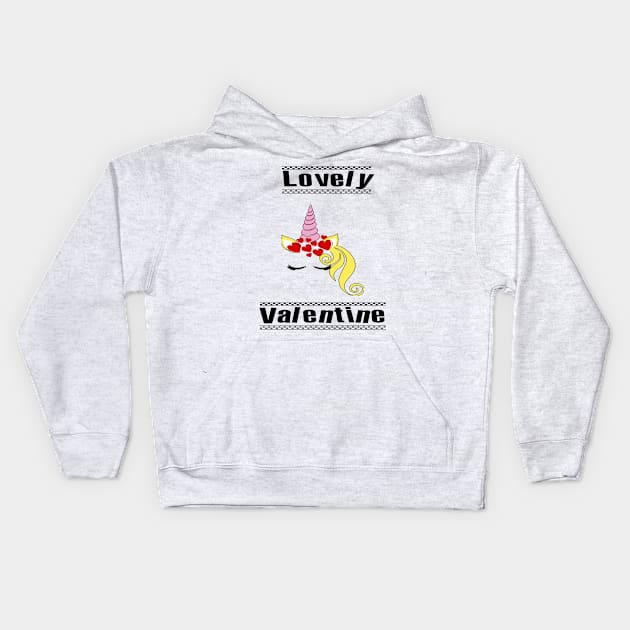 Lovely Unicorn Valentines Day Gift For Girls Kids Hoodie by familycuteycom